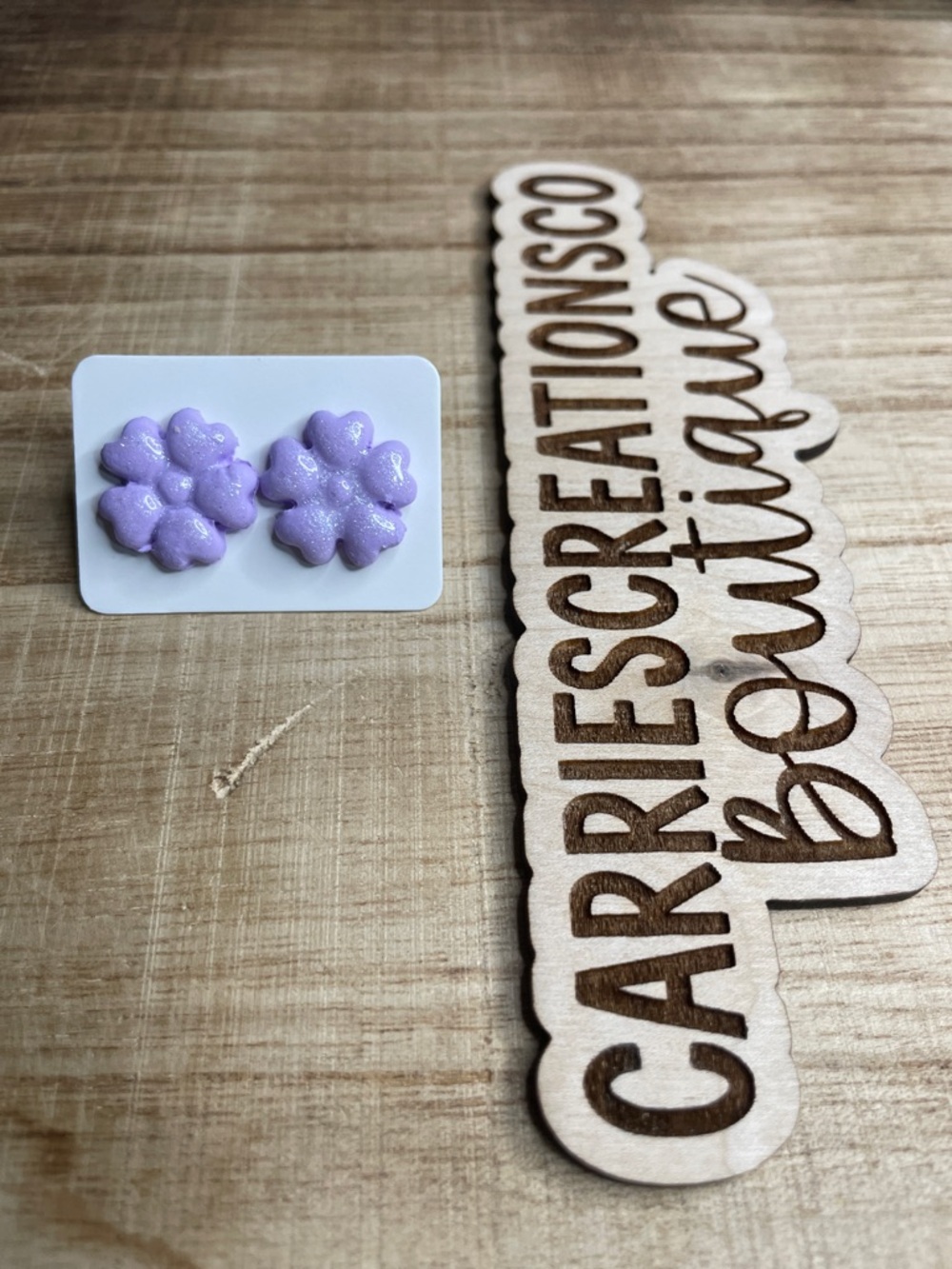 Purple Flower Stud Earrings